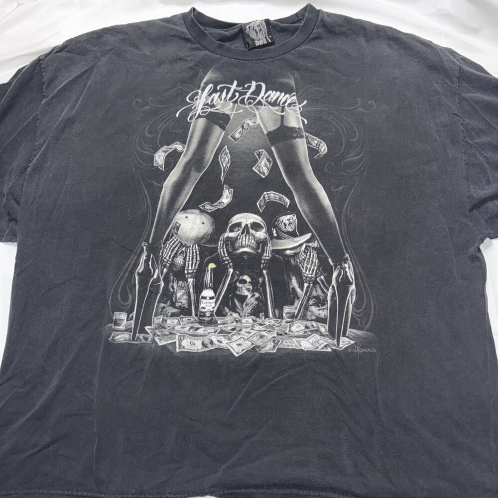 DGA MENS T-Shirt LAST DANCE DANCE size 4XL Skeletons Stripper